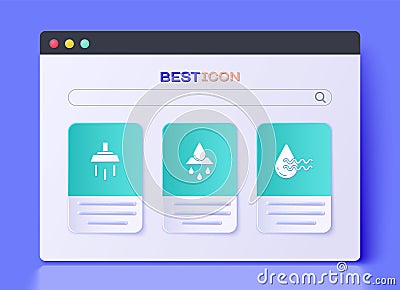 Set Recycle clean aqua, Shower and icon. Vector Vector Illustration