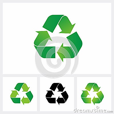 Set of recycle icon. Recycle symbol, eco green color Vector Illustration