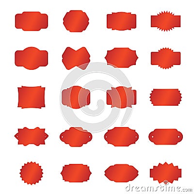 Set of red borders and banners Stock Photo