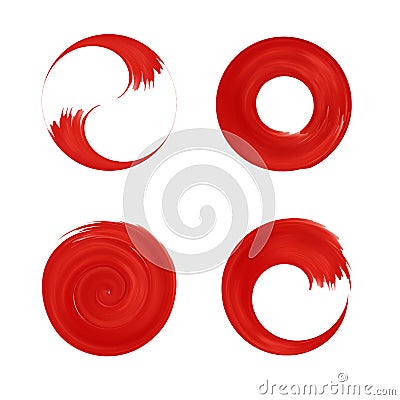 Set of red round element for design Vector Illustration