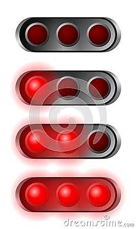 Set of red start lights Stock Photo