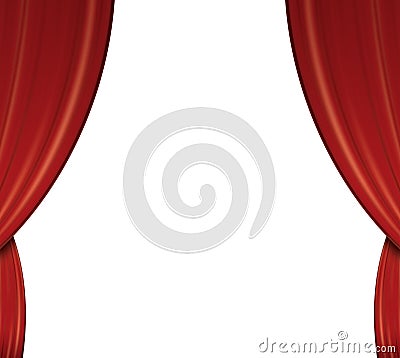 Set of Red Theater Curtains Stock Photo