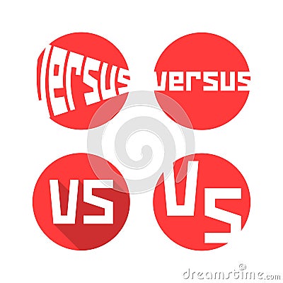 Set of red versus icon Vector Illustration