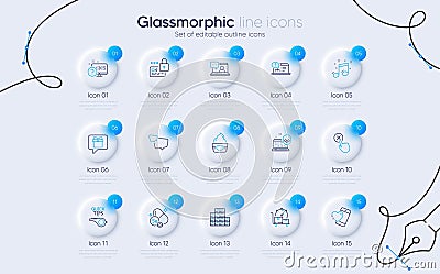 Set of Reject click, Musical note and Online help line icons for web app. Pictogram icon. Vector Vector Illustration