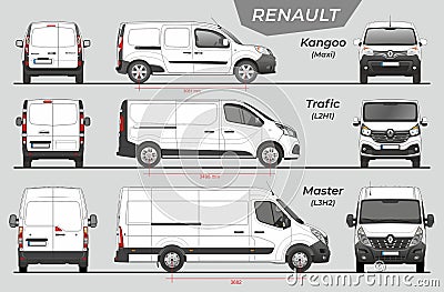 Set of Renault Vans and Minivans 2013-2019 Editorial Stock Photo