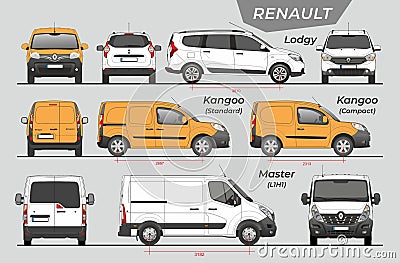 Set of Renault Vans and Minivans 2013-2019 Editorial Stock Photo