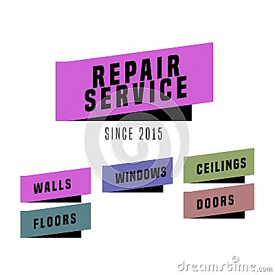 Set of repair service vector logotypes Vector Illustration