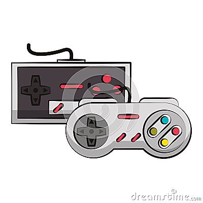 Set Retro gamepads Vector Illustration