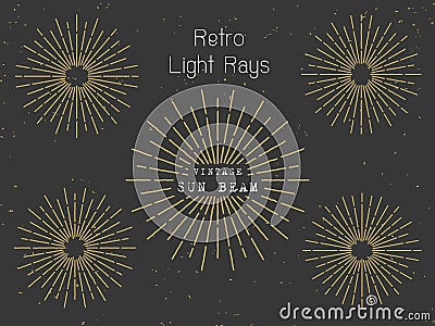 Set of retro light rays background for vintage logo Vector Illustration