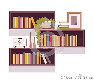 Set of retro rectangle bookshelves Vector Illustration