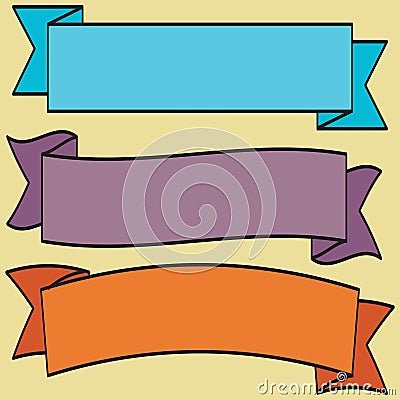 Set retro ribbons and label vector collection Vector Illustration