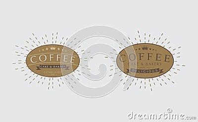 Set Of Retro Vintage Coffee badges, logos, labels, Stock Photo