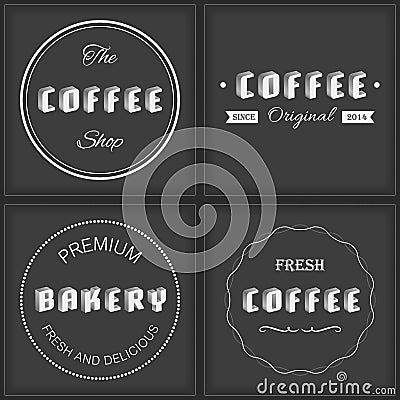 Set of retro-vintage premium coffee background Vector Illustration