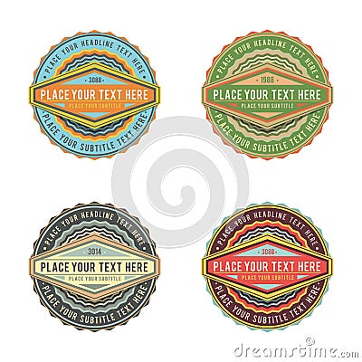 Set of retro vintage style logo banner label Vector Illustration