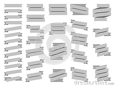 Set of ribbon on white background Vector Illustration