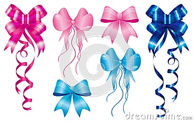 set of ribbons for the new baby born Vector Illustration