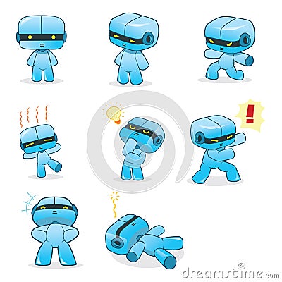 set of robots with different activities. Vector illustration decorative design Vector Illustration