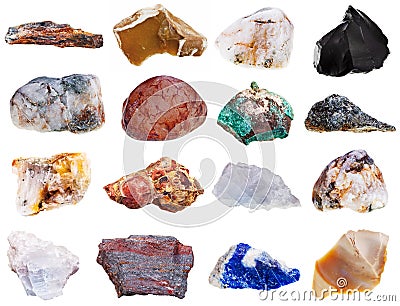 Set of rock minerals Stock Photo