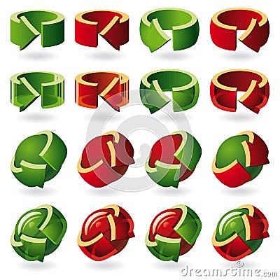 Set of Round Arrow Icons Vector Illustration