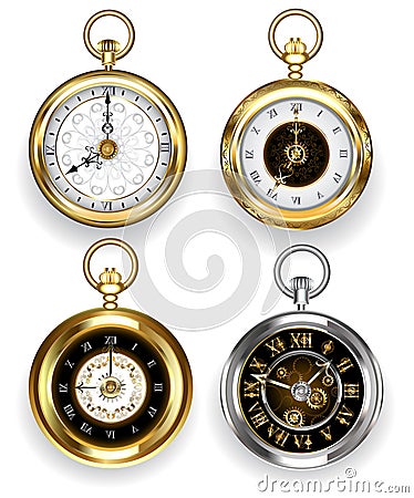 Set of round clock Vector Illustration