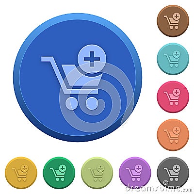 Embossed add to cart buttons Stock Photo