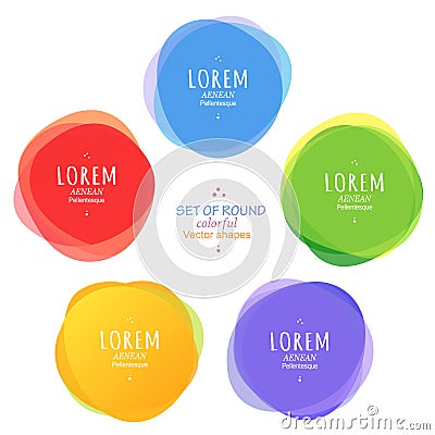 Set of round colorful vector shapes. Abstract banners. Vector Illustration