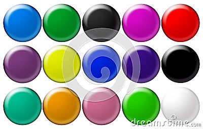 Set round glass buttons Stock Photo