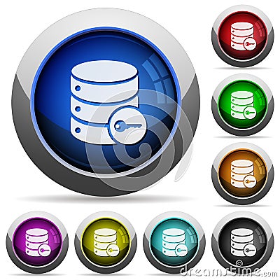 Secure database button set Stock Photo