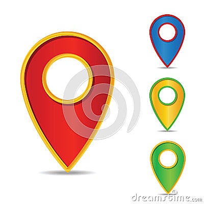 Set of round map pointers Vector Illustration