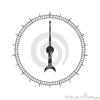 Set of round measuring scales with rotating arrows. Collection of 360 degree of barometer, compass, protractor, circular Vector Illustration