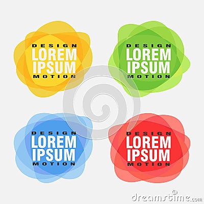 Set of round multicolored banners, colorful abstractions, figure Stock Photo