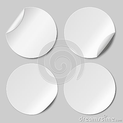 Set of Round paper stickers template. Vector illustration. Web banner Vector Illustration