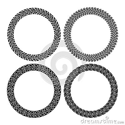 Set of round tire tracks. vector Vector Illustration