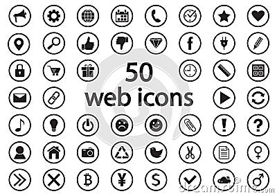 Set of web icons. Vector illustration Cartoon Illustration