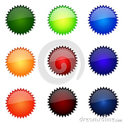Set Of Round Website Buttons Stock Photo