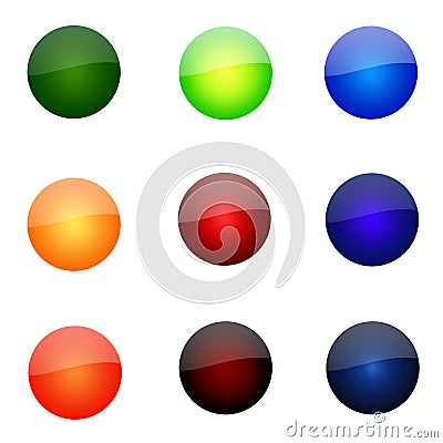 Set Of Round Website Buttons Stock Photo