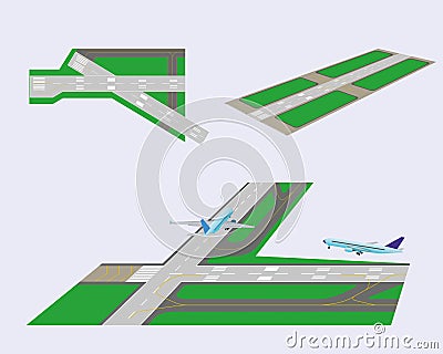 Set. Runways Vector Illustration