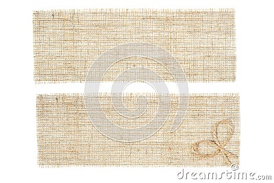 Set of sackcloth tags Stock Photo