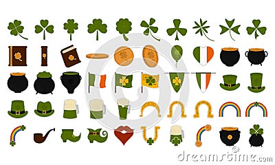 Set of saint patricks icons Vector Illustration