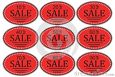 Set sale sticker for promotional goods Vector Illustration