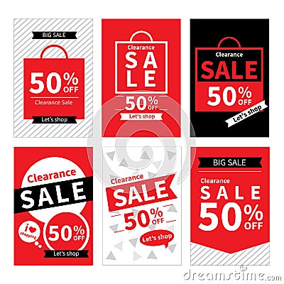 Set of sale website banner templates.Social media banners Vector Illustration