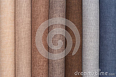 A set of samples of fabric furniture decoration Stock Photo