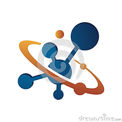 set of satellite web rings orbit planet logo tech design concept Vector illustration Vector Illustration