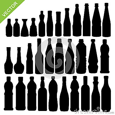 Bottle silhouettes vector Vector Illustration