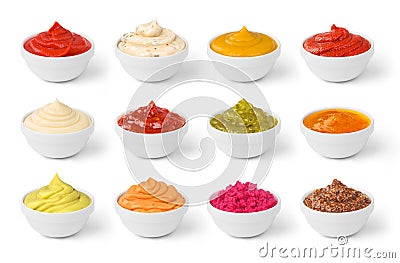 Set of sauces in jar Stock Photo