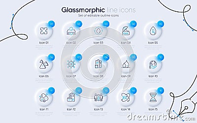 Set of Save planet, Waterproof and Framework line icons for web app. Pictogram icon. Vector Vector Illustration