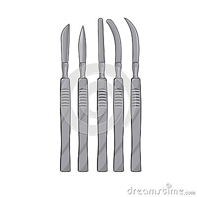 Set of scalpels vector illustration. Vector Illustration