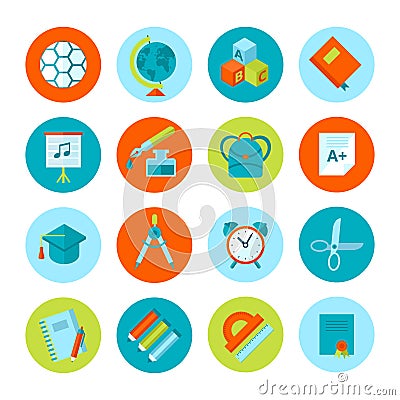 Set of school and education icons. Stock Photo