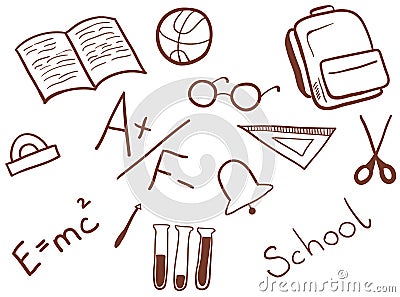 Set of school elements. Isolated vector illustration Vector Illustration