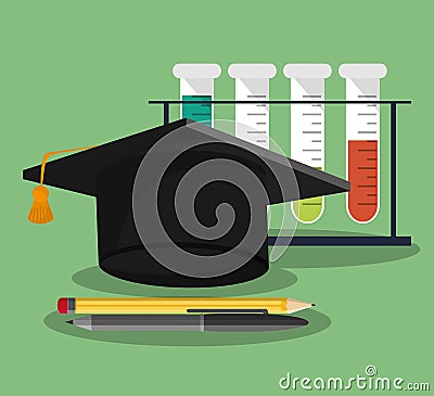 Set school science utensils Vector Illustration